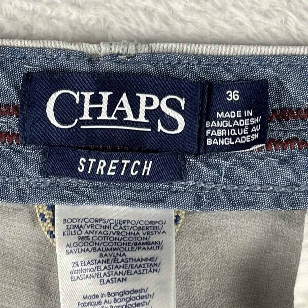 Chaps Cargo Shorts Men's 36 Gray Stretch Cotton Casual Outdoor Pocket